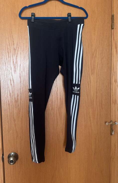 Adidas Originals Women's Trefoil 3-Stripe Leggings Black - Picture 1 of 4